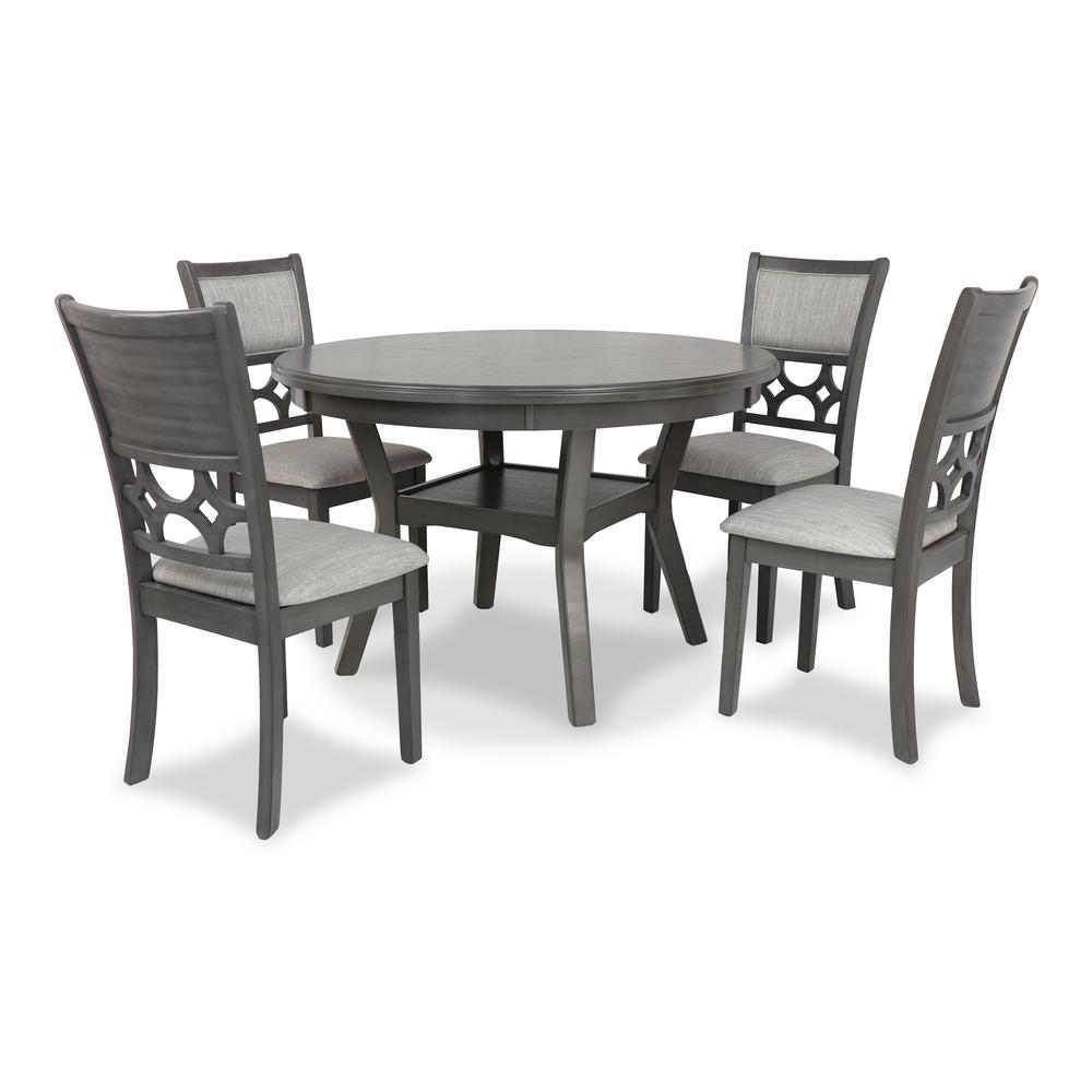 Furniture Mitchell 5-Piece Transitional Wood Dining Set in Gray