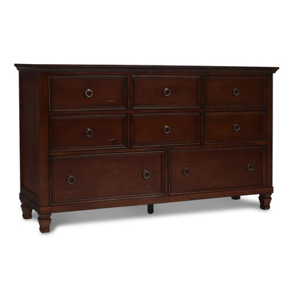 Furniture Tamarack Solid Wood 8-Drawer Dresser in Brown Cherry