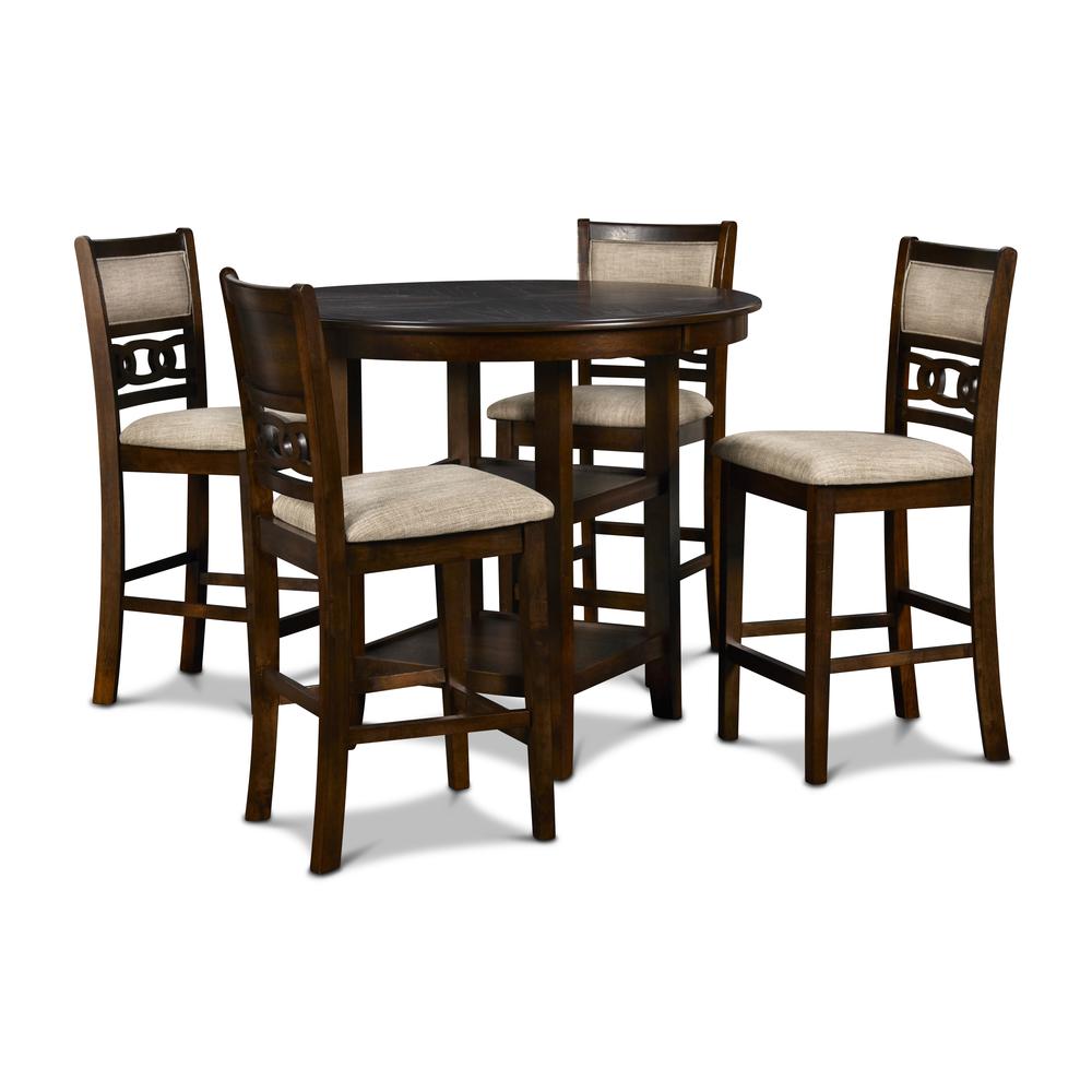 5-Piece Transitional Cherry Wood Dining Set for Elegant Dining Spaces