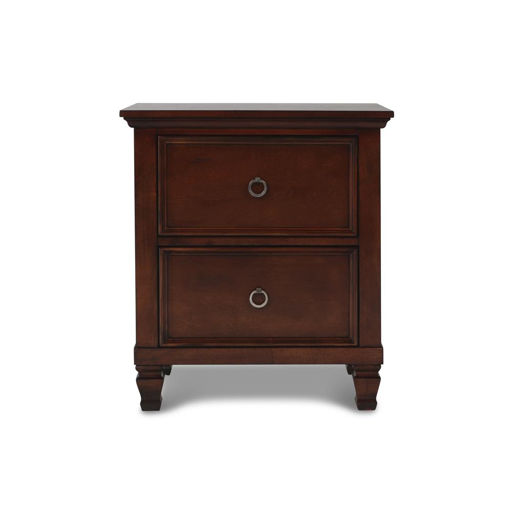 Tamarack 4-PC Wood Queen Bedroom Set with Nightstand in Brown Cherry
