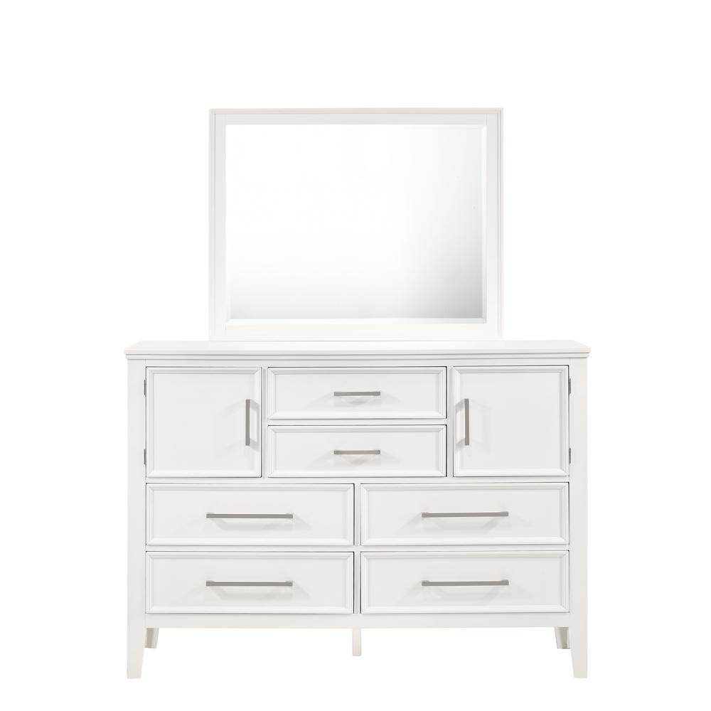 Andover 5-Piece King Wood Bedroom Set with 2 Nightstands in White