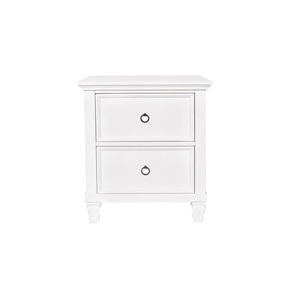 Tamarack 4-Piece Wood Queen Bedroom Set with Nightstand in White