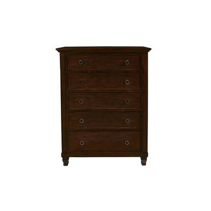 Tamarack 4-PC Wood Queen Bedroom Set with Chest in Brown Cherry