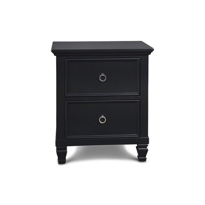 Tamarack 4-Piece Wood Queen Bedroom Set with Nightstand in Black