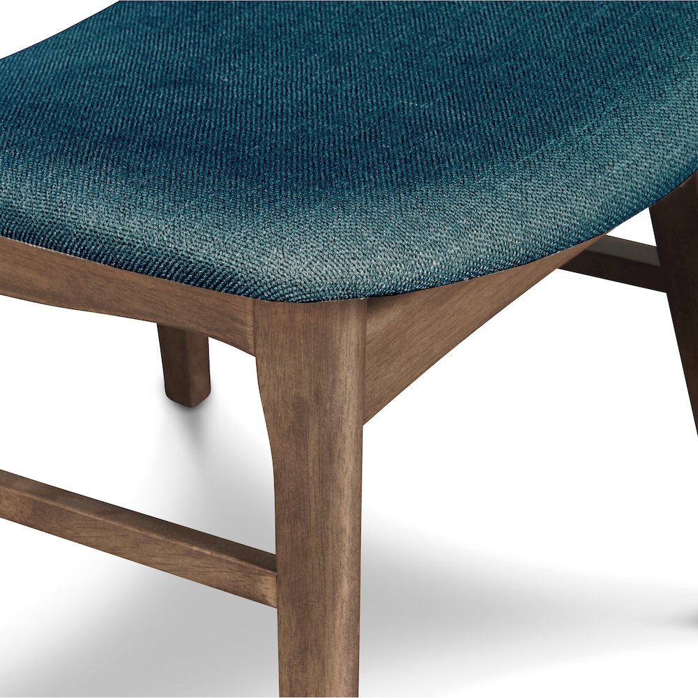 Oscar Wood Dining Chair in Walnut/Teal (Set of 4)
