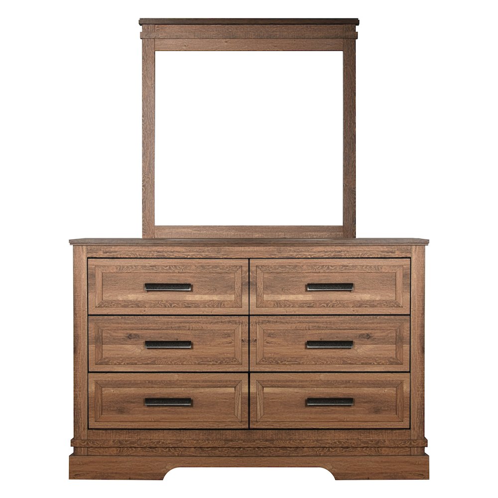 Coventry Hall 5Pc Wood King Bedroom Set, 2 Nightstands in Pecan