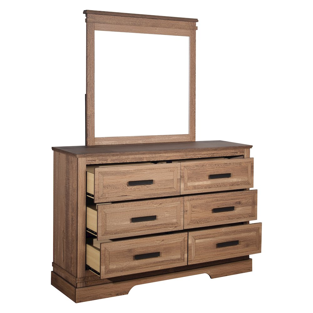Coventry Hall 5Pc Wood King Bedroom Set, 2 Nightstands in Pecan