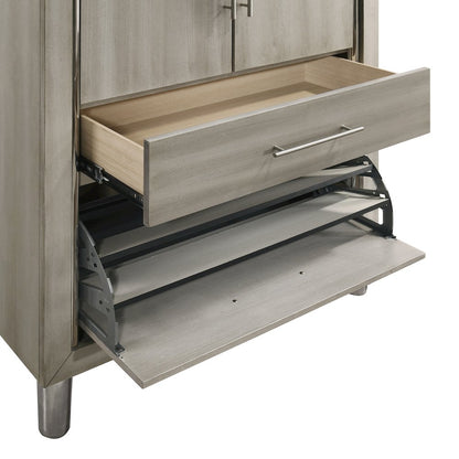 New Classic Furniture Lennox 5Pc Wood Cal King Bedroom Set w Chest in Gray