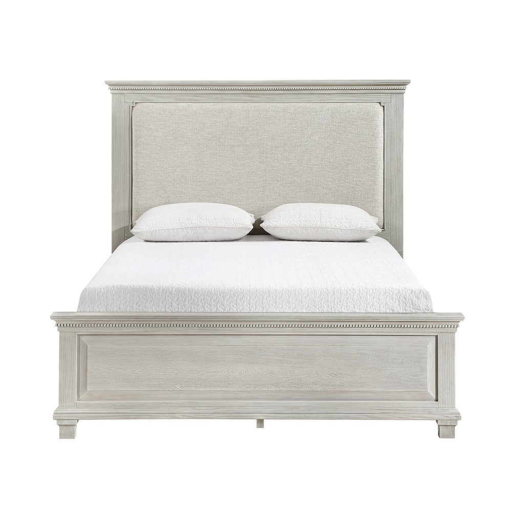 Silver Sands 5Pc Wood Queen Bedroom Set w 2 Ns in Gray