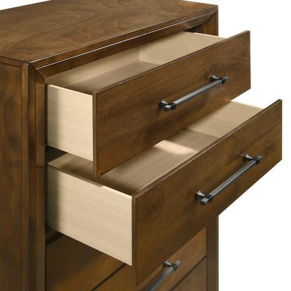 Ballard 4-Piece Wood Queen Bedroom Set w Chest in Walnut
