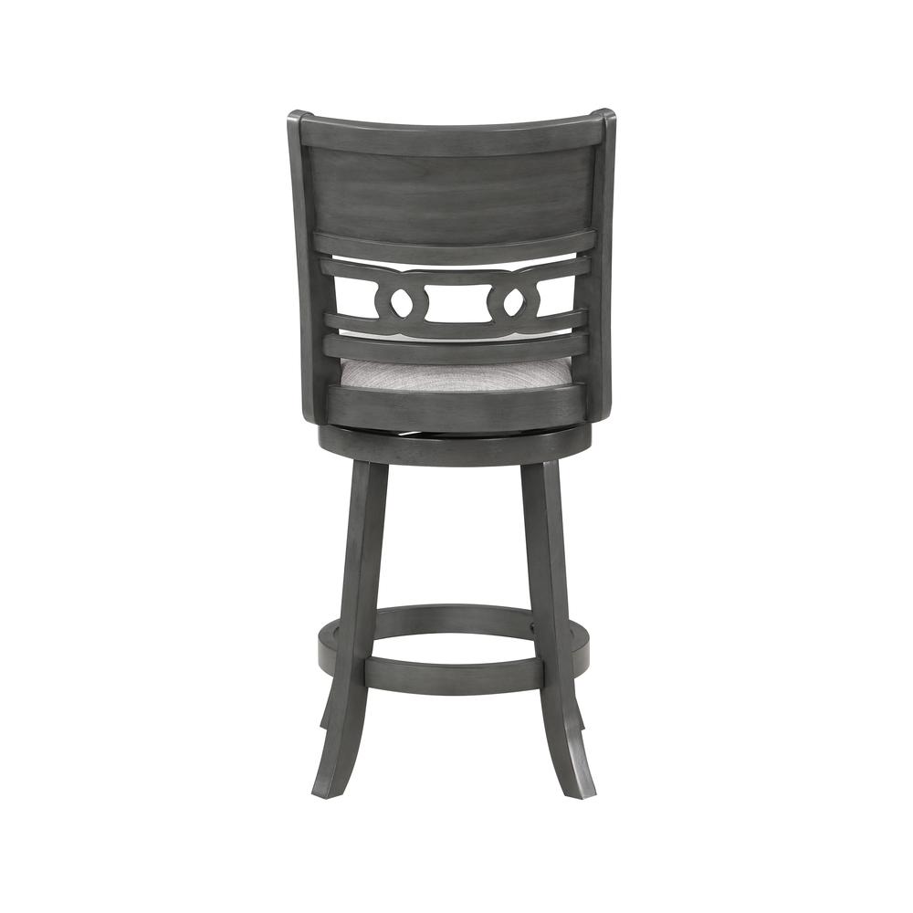 Gia 24" Solid Wood Swivel Counter Stool with Fabric Seat in Gray