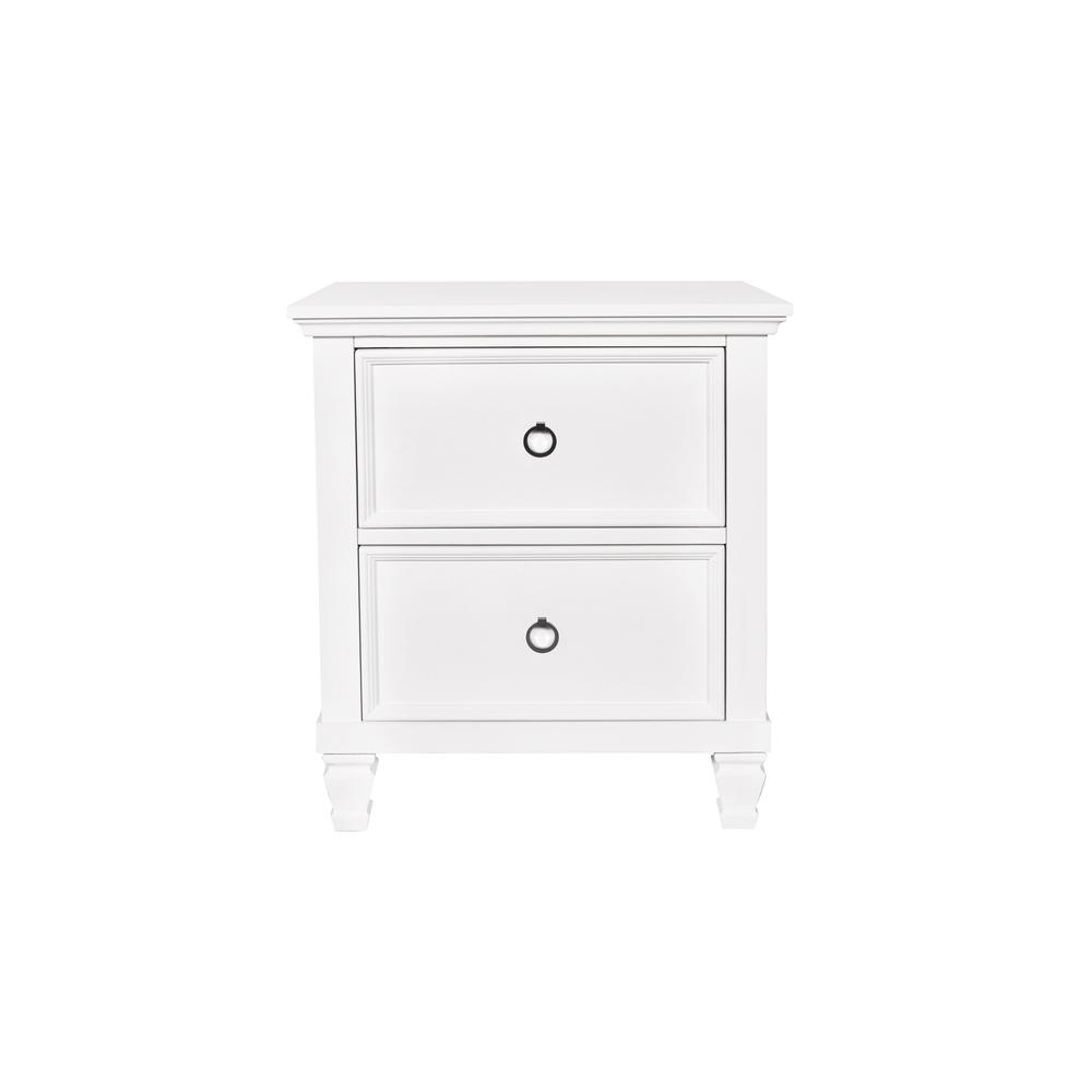 Tamarack 4-Piece Wood King Bedroom Set with Nightstand in White