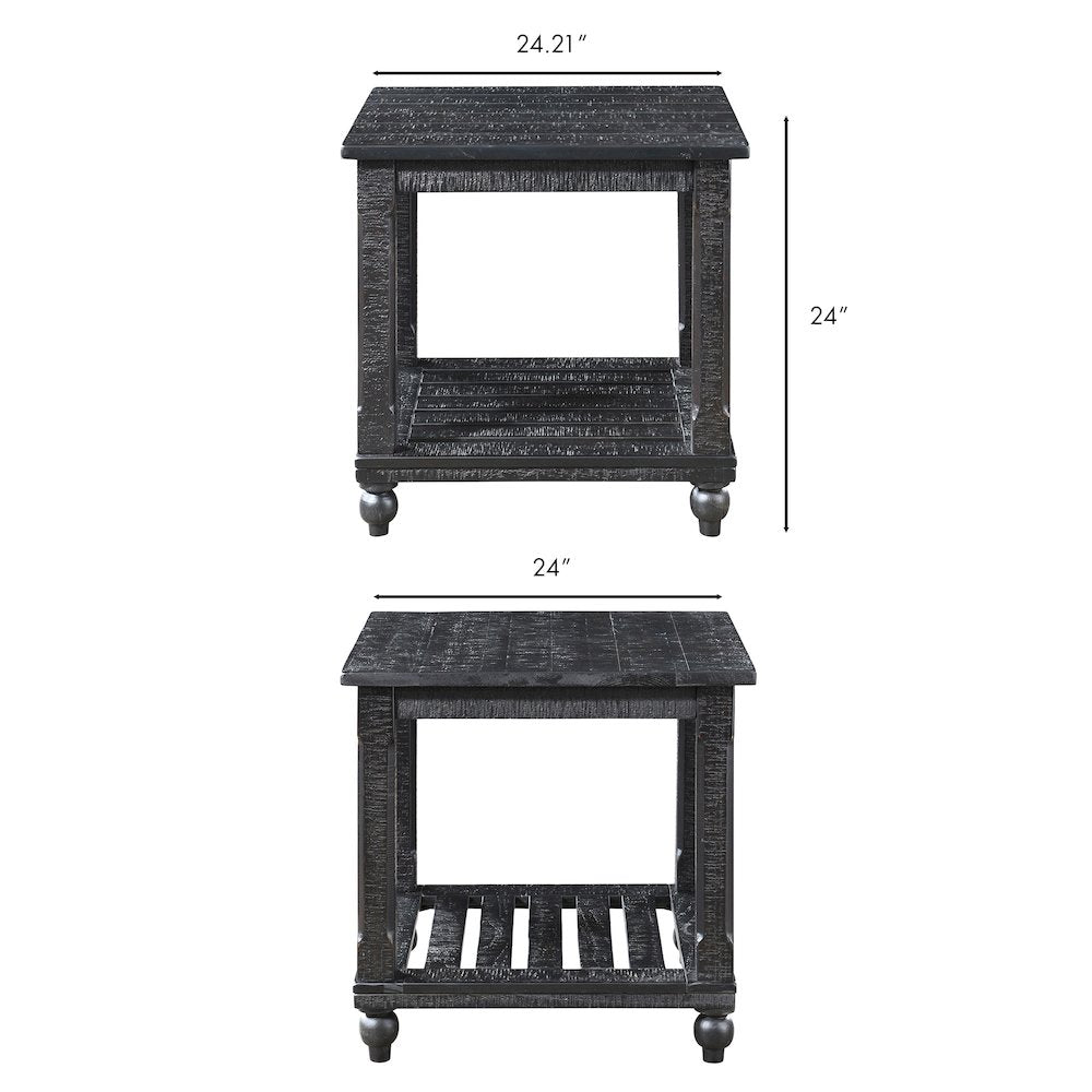 Cade 3-Piece Wood Occasional Table Set in Black