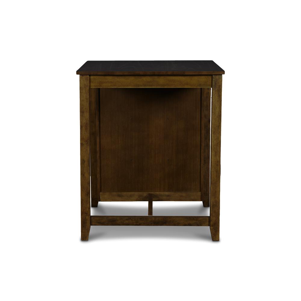 Furniture Gia Solid Wood Counter Table  2 Chairs in Brown