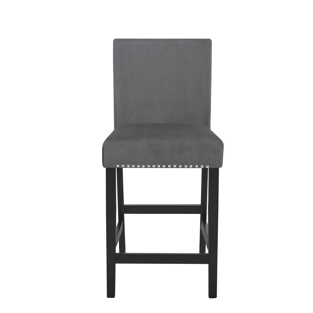 Furniture Celeste 39.5" Wood Counter Chair in Gray (Set of 2)