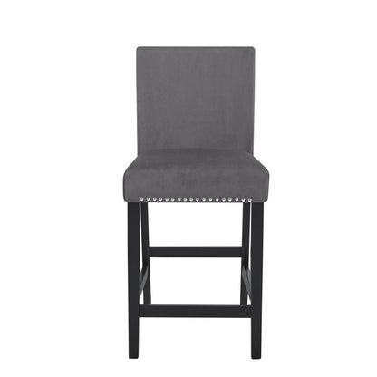 Furniture Celeste 39.5" Wood Counter Chair in Gray (Set of 2)