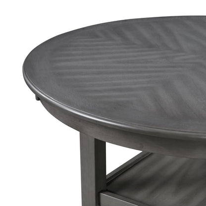 Amy 5-Piece Wood Round Counter Set with 4 Chairs in Gray