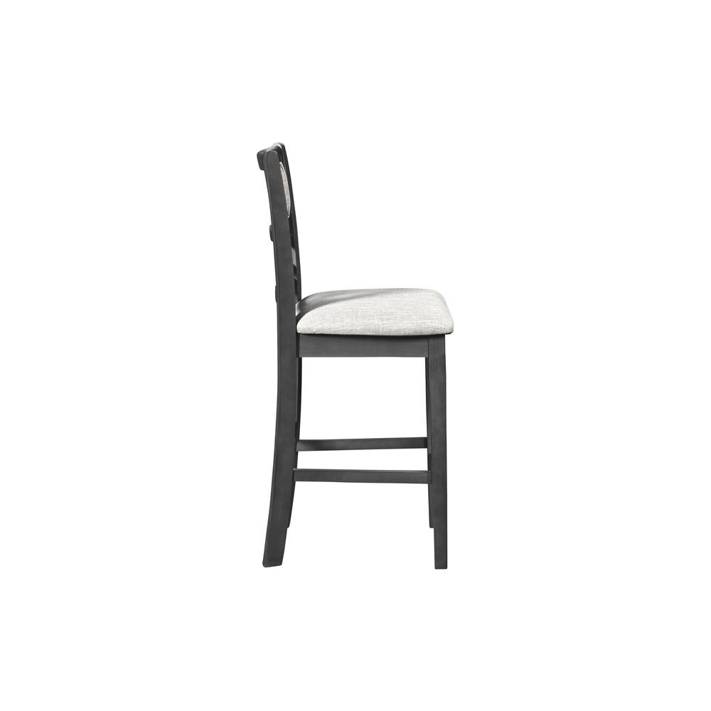 Gia Gray Wood Counter Chair with Fabric Seat (Set of 4)