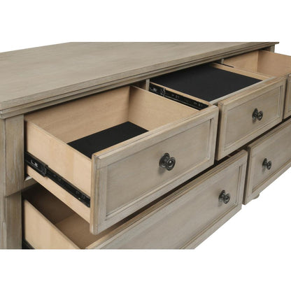 Furniture Allegra Solid Wood Engineered Wood Dresser in Pewter