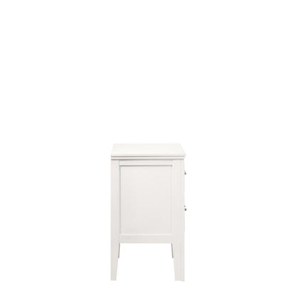 Furniture Andover Wood Nightstand with 2 Drawers in White