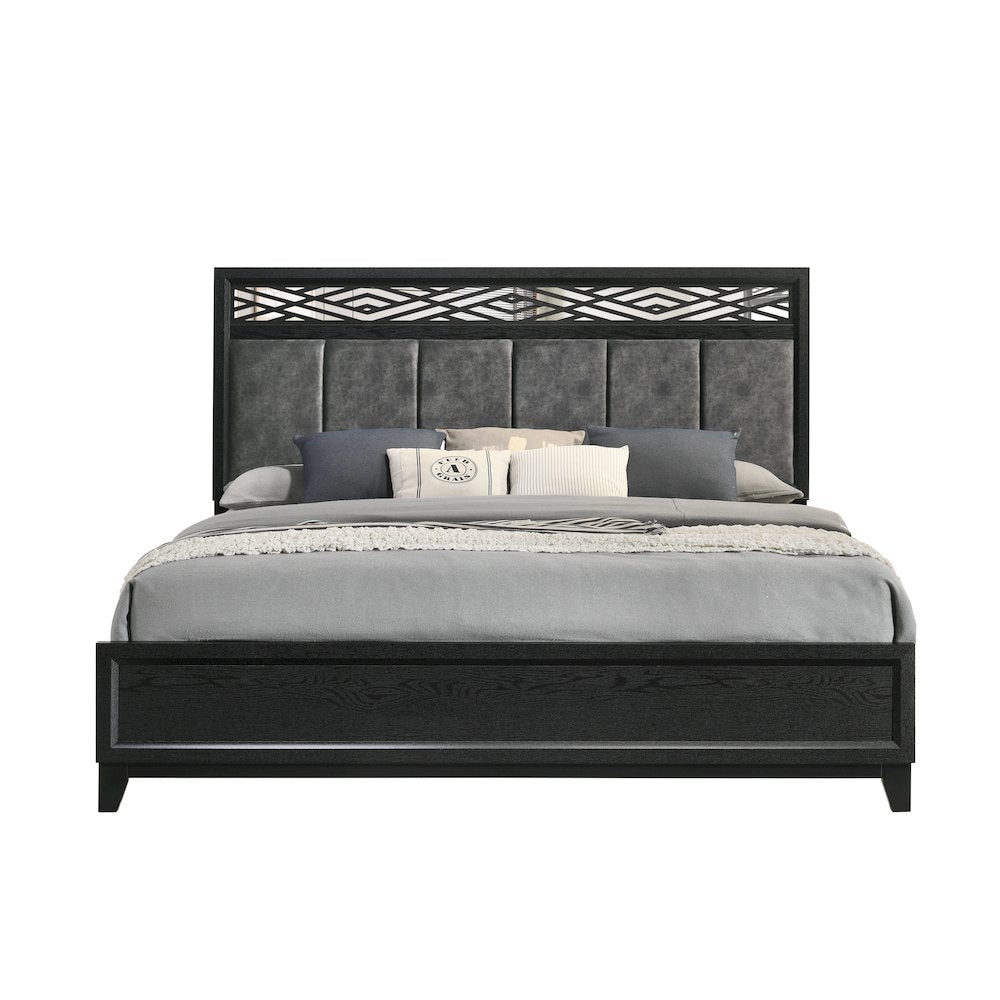 Obsidian Wood Queen Bed, Black