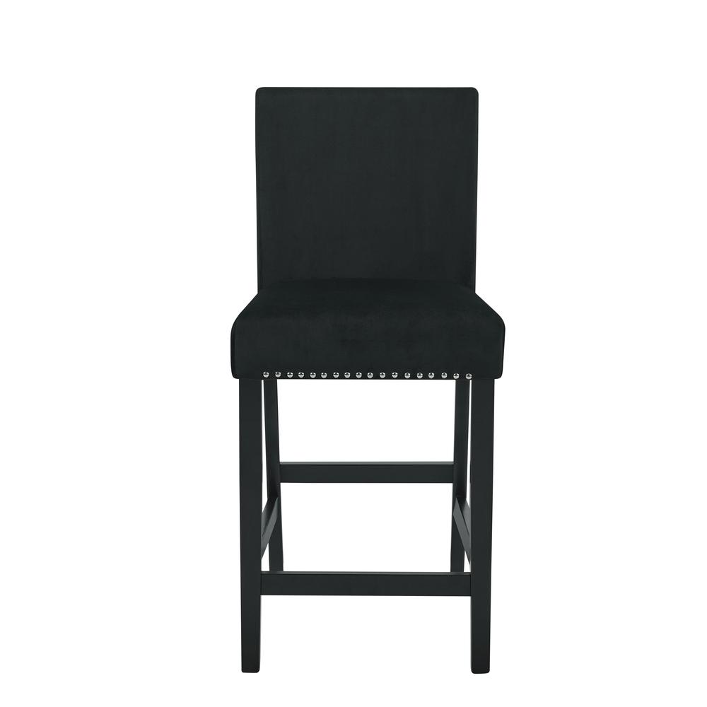 Furniture Celeste 39.5" Wood Counter Chair in Black (Set of 2)