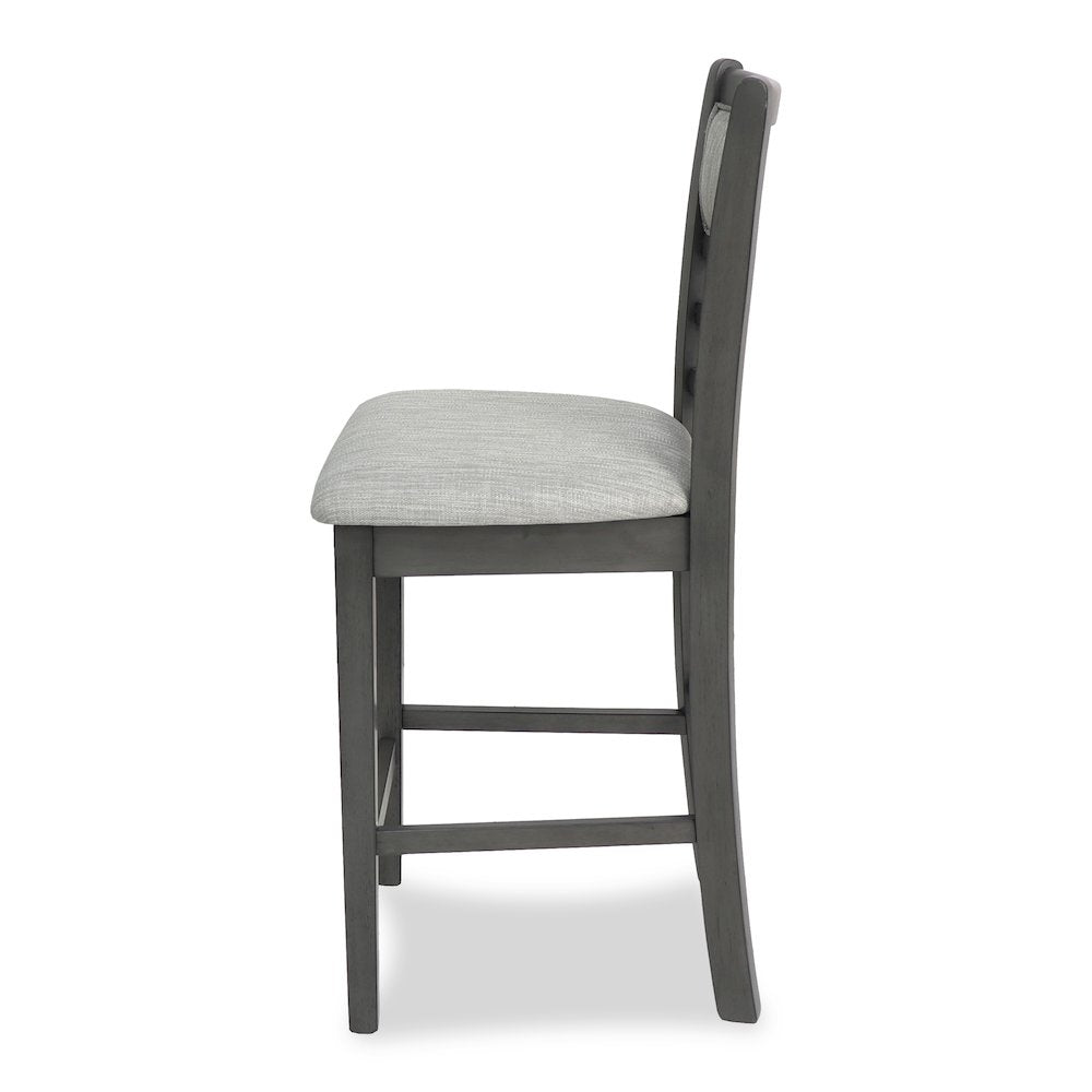 Furniture Mitchell 5-Piece Transitional Wood Counter Set in Gray