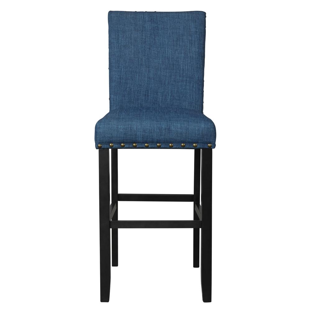 Furniture Crispin Solid Wood 29" Barstool - Marine Blue (Set of 2)
