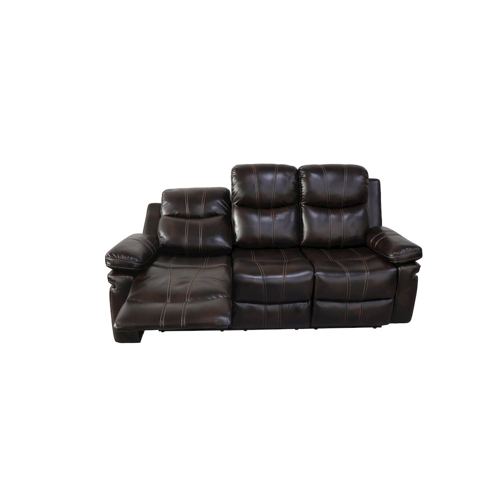 Kellen  Sofa W/Dual Recliner & Drop Down  Tray-Brown