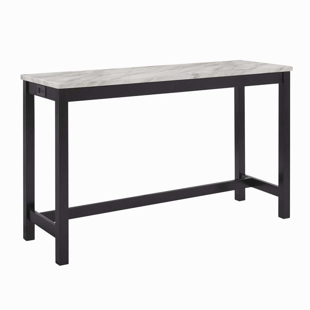 Furniture Celeste 4-Piece Faux Marble & Wood Bar Set in Blue