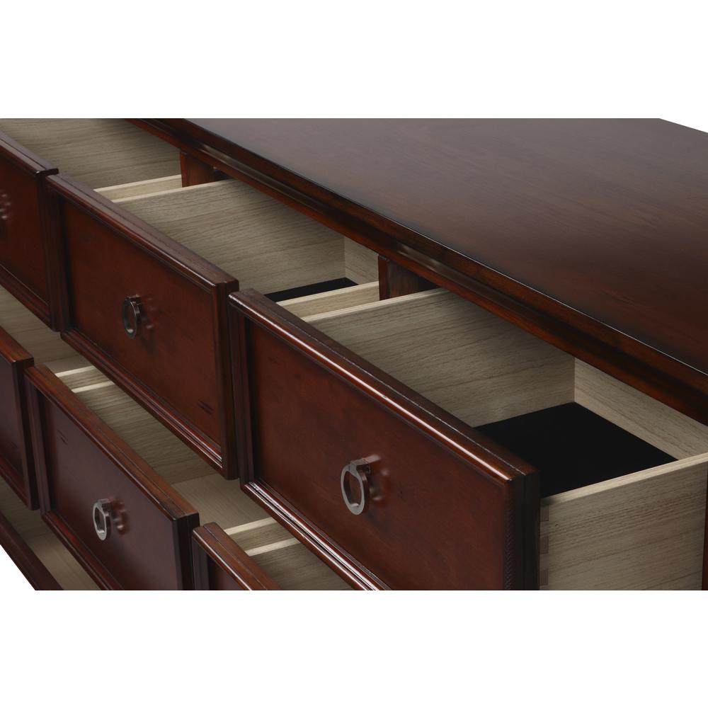 Furniture Tamarack Solid Wood 8-Drawer Dresser in Brown Cherry