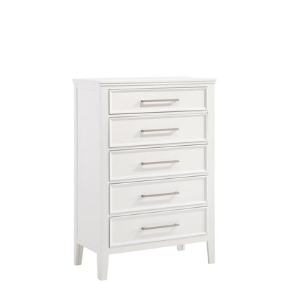 Furniture Andover 5-Piece Queen Wood Bedroom Set in White