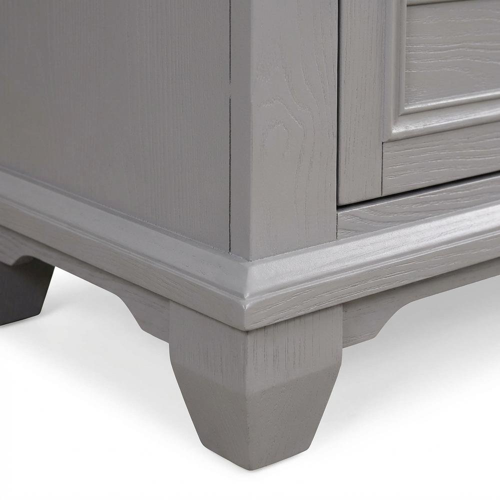 Wood Gray Nightstand with Single Drawer and Modern Design
