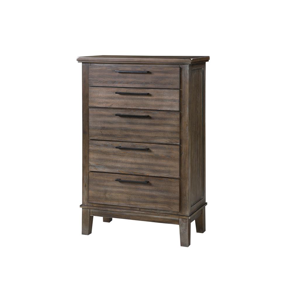 Cagney 4-Piece Queen Wood Bedroom Set with Chest in Brown