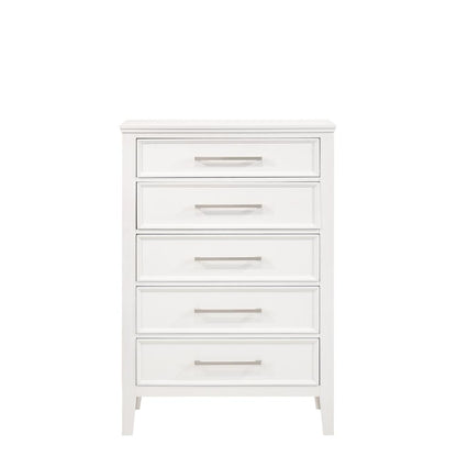 Furniture Andover 5-Piece Queen Wood Bedroom Set in White
