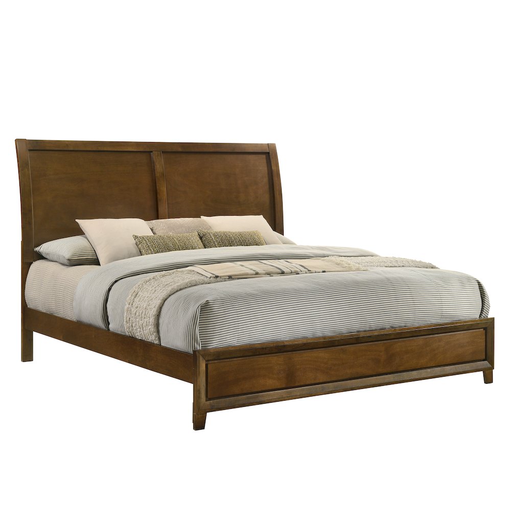 Ballard Wood California King Panel Bed in Walnut Brown