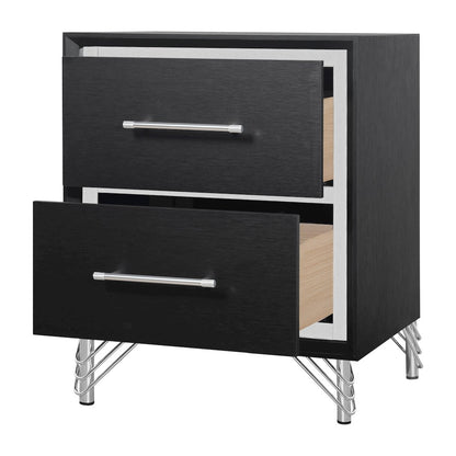 Ava 5-Pc Wood Cal King Bedroom Set w Chest in Ebony Black