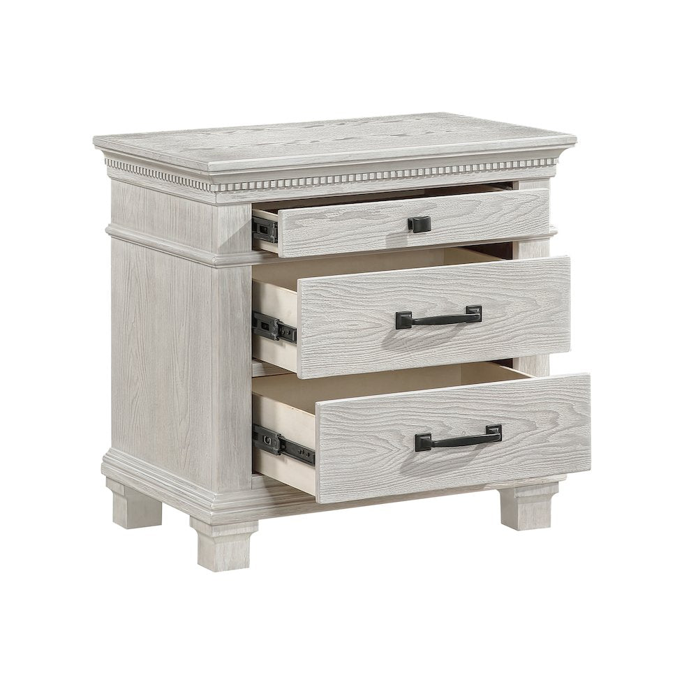 Silver Sands 5Pc Wood Cal King Bedroom Set in Gray