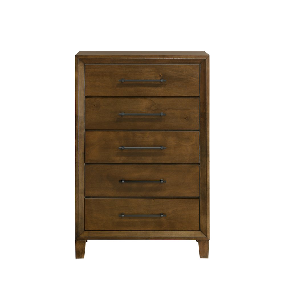 Ballard 5-Piece Wood Queen Bedroom Set w Chest in Walnut