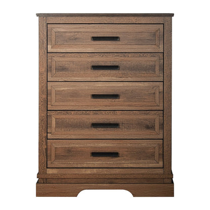 Coventry Hall 4Pc Wood Queen Bedroom Set, Chest in Pecan