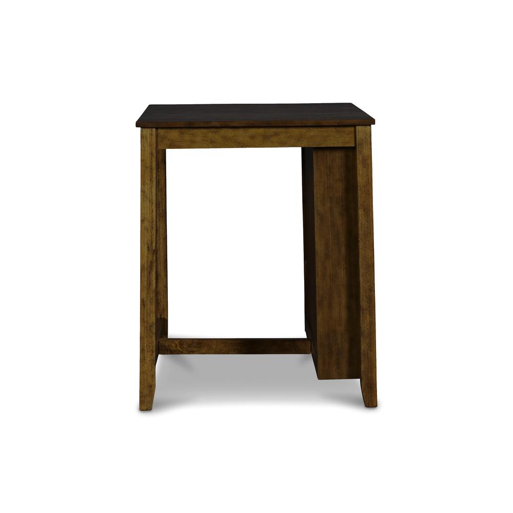 Furniture Gia Solid Wood Counter Table  2 Chairs in Brown