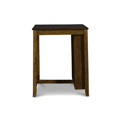 Furniture Gia Solid Wood Counter Table  2 Chairs in Brown