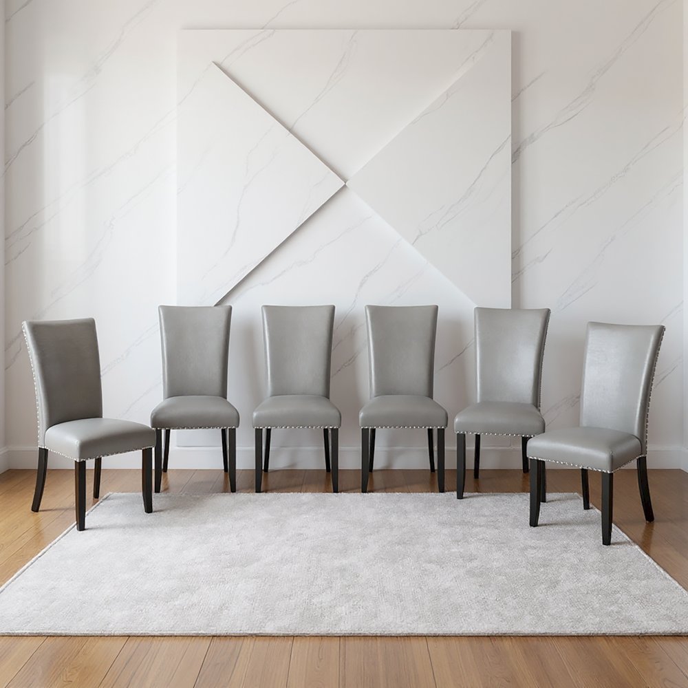 Lyra Wood Dining Chair in Gray (Set of 6)