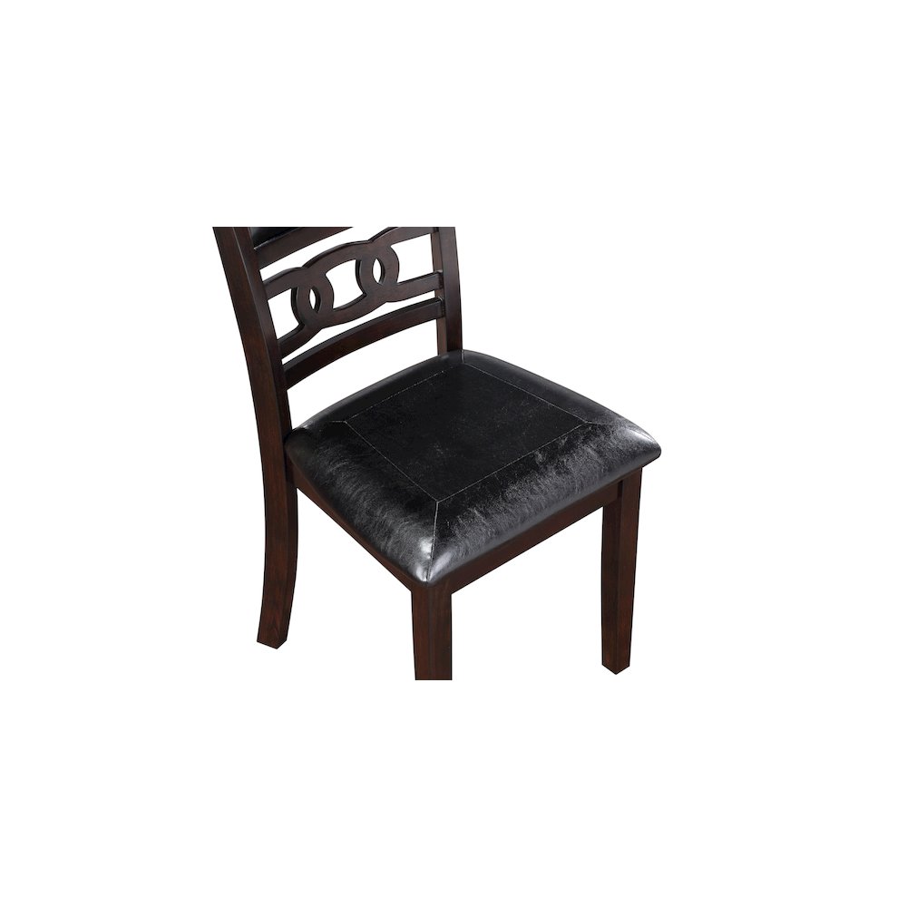 Gia 5-Piece 60" Wood Rectangular Dining Set with 4 Chairs in Ebony