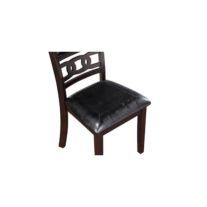 Gia 5-Piece 60" Wood Rectangular Dining Set with 4 Chairs in Ebony