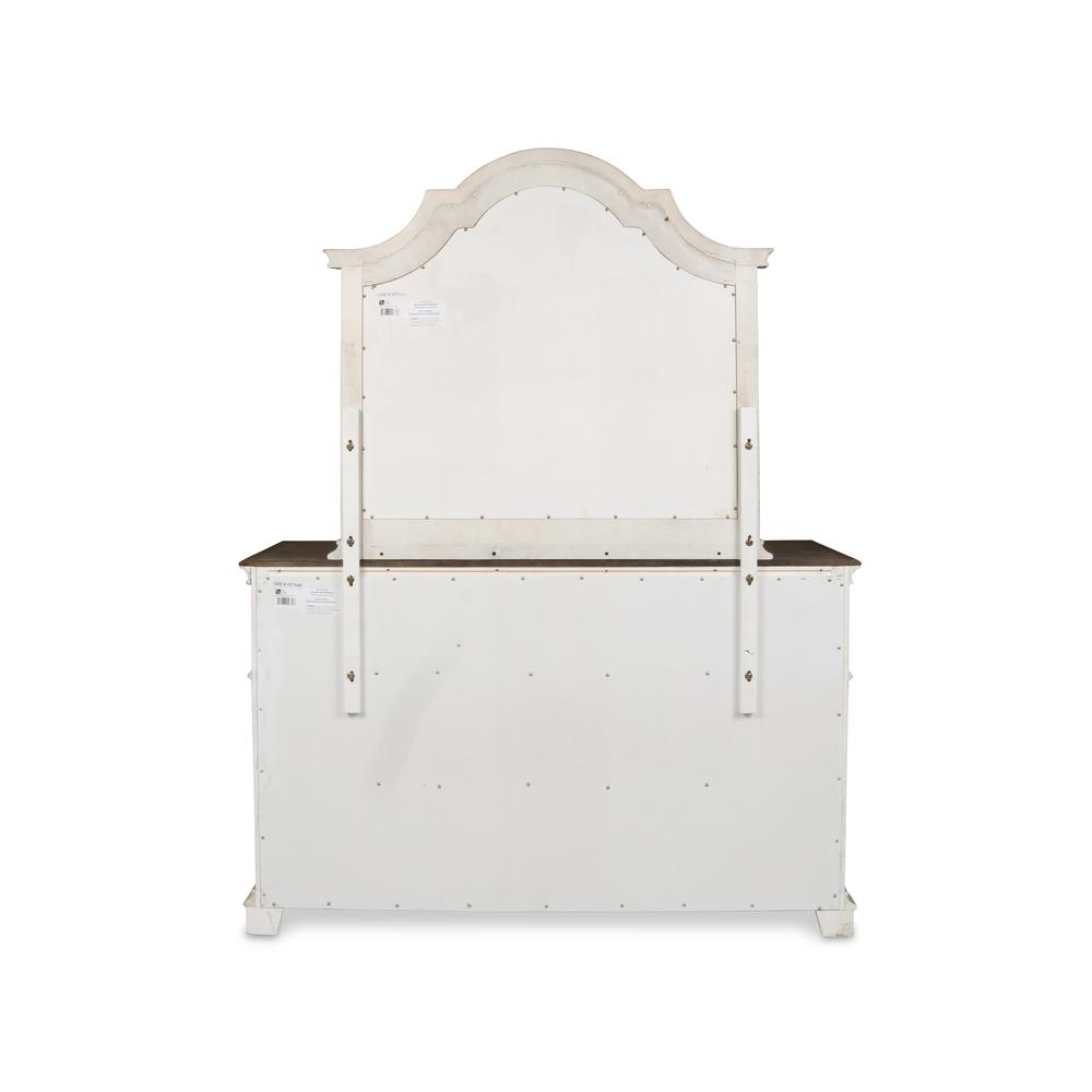Furniture Anastasia 7-Drawer Solid Wood Dresser in Antique White