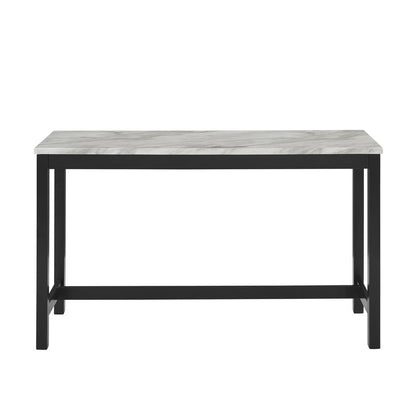 Furniture Celeste 4-Piece Faux Marble & Wood Bar Set in Gray