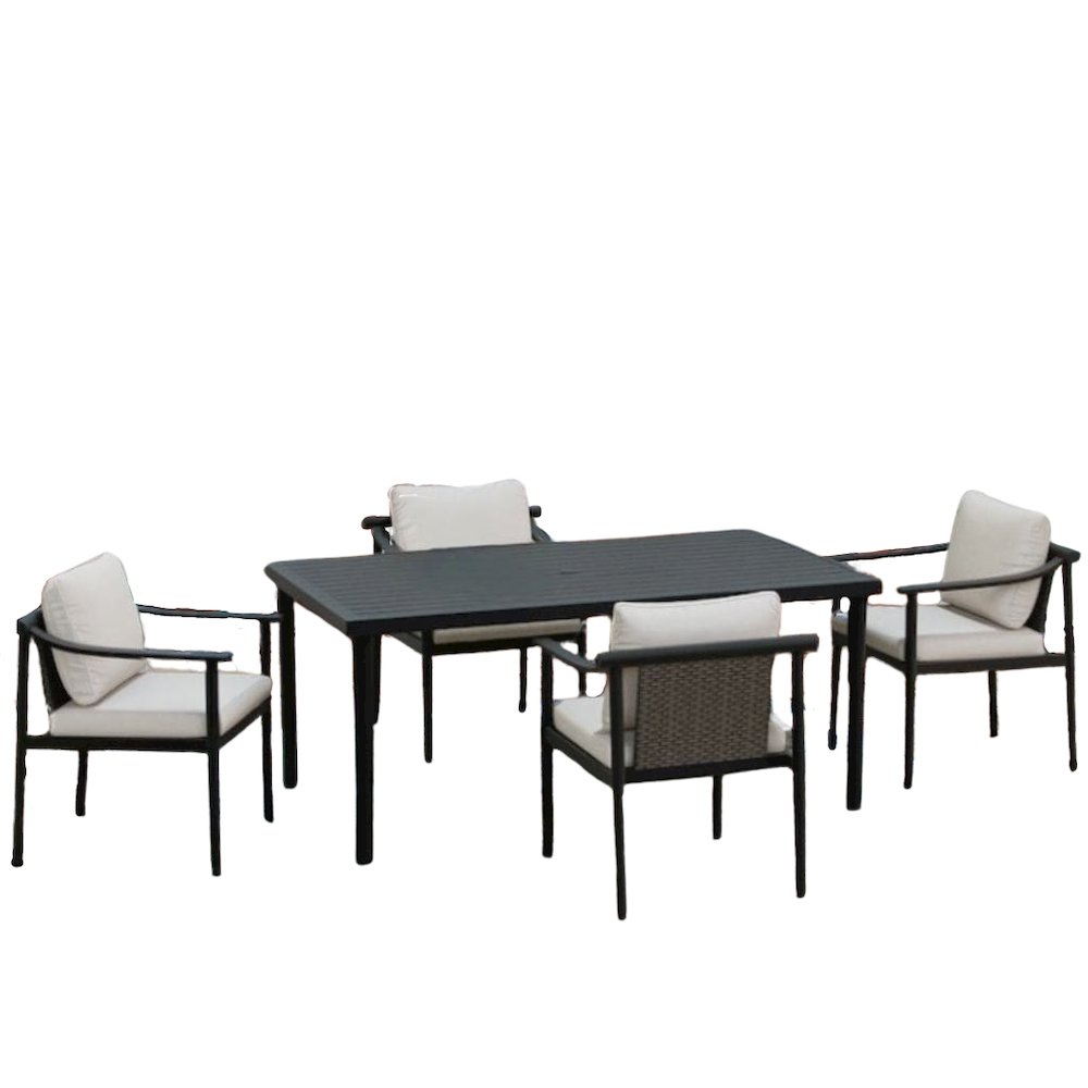 5 Piece Patio Furniture Set Aluminum Outdoor Table and Chairs