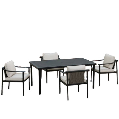 5 Piece Patio Furniture Set Aluminum Outdoor Table and Chairs