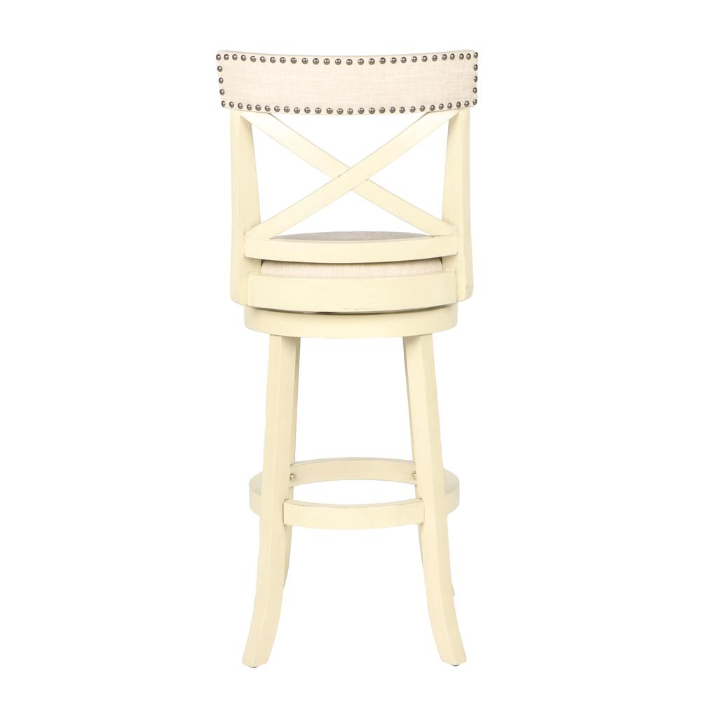 York White Solid Wood Swivel Bar Stool (Set of 2)